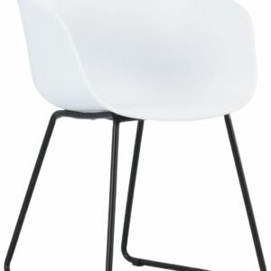 Seattle tuoli käsinojilla valkoinen, mustat jalat