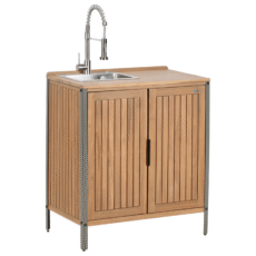 Ulkokeittiön allaskaappi IVREA sertifioitu akaasia Ruskea/hopea