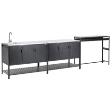 Ulkokeittiösetti pesualtaalla 3 osaa MAENZA metalli Musta