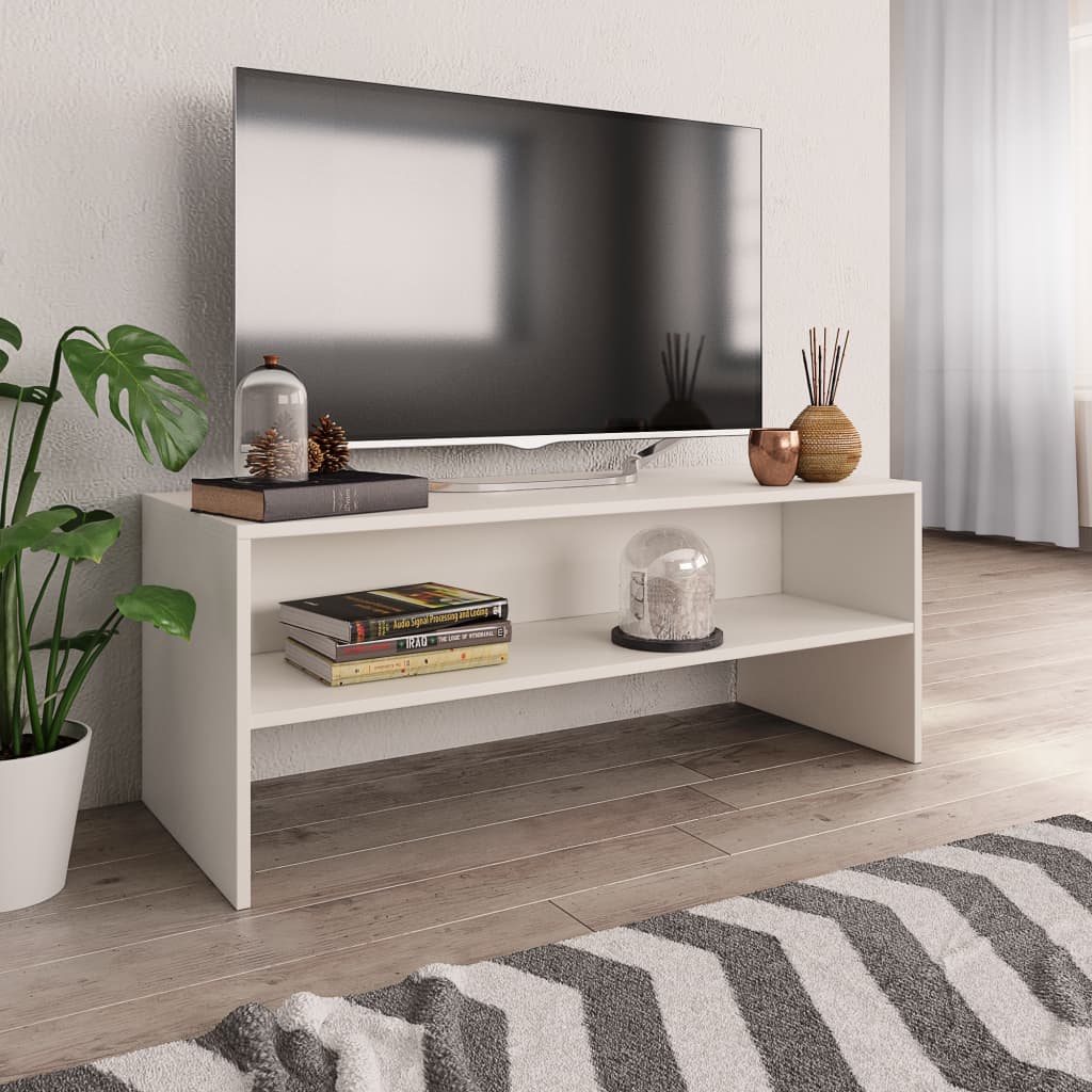 vidaXL TV-taso valkoinen 100x40x40 cm tekninen puu