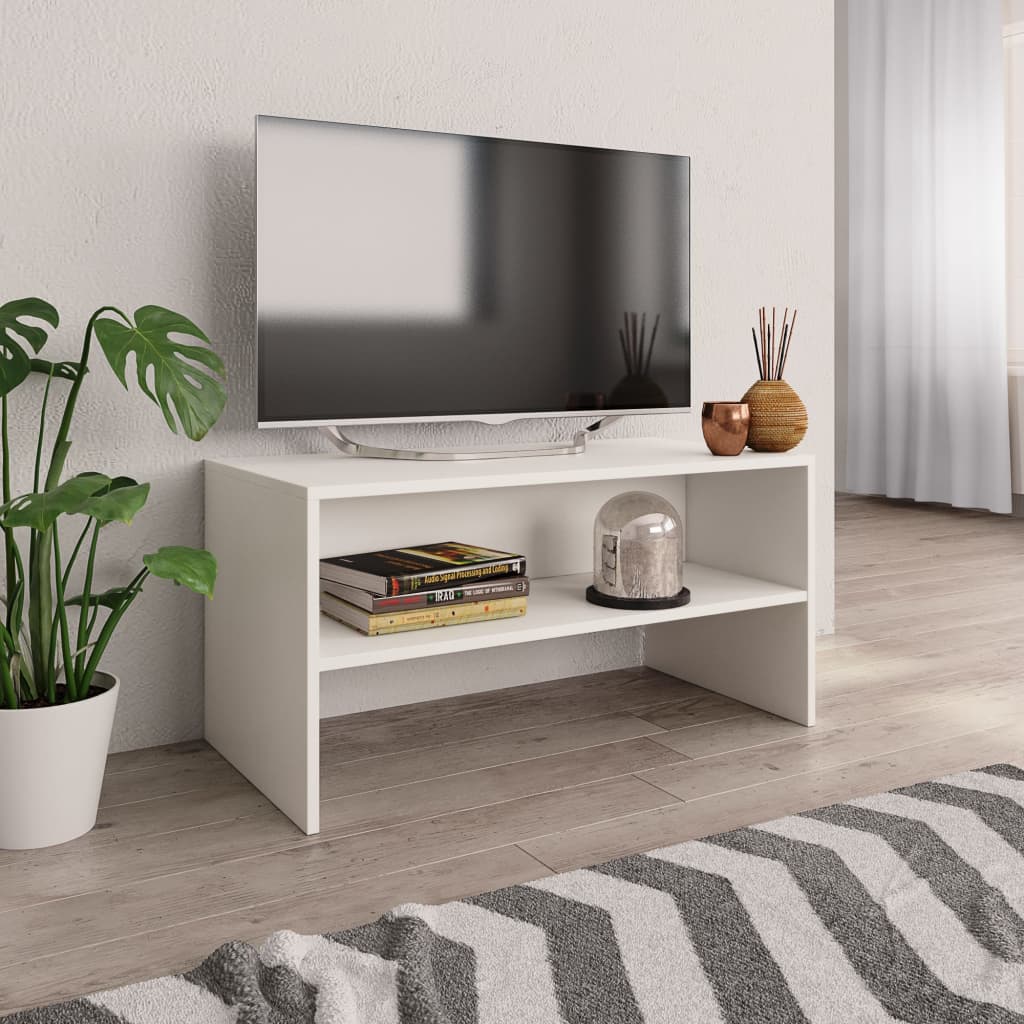 vidaXL TV-taso valkoinen 80x40x40 cm lastulevy