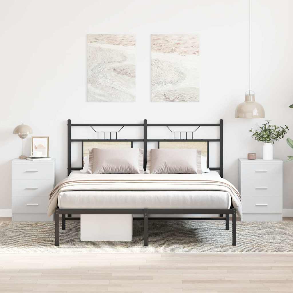 vidaXL Yöpöydät 2 kpl valkoinen 38x35x56 cm tekninen puu