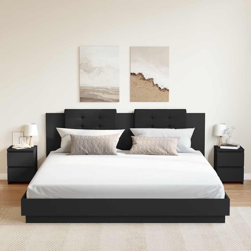 vidaXL Yöpöydät 2 kpl musta 30x30x40 cm tekninen puu