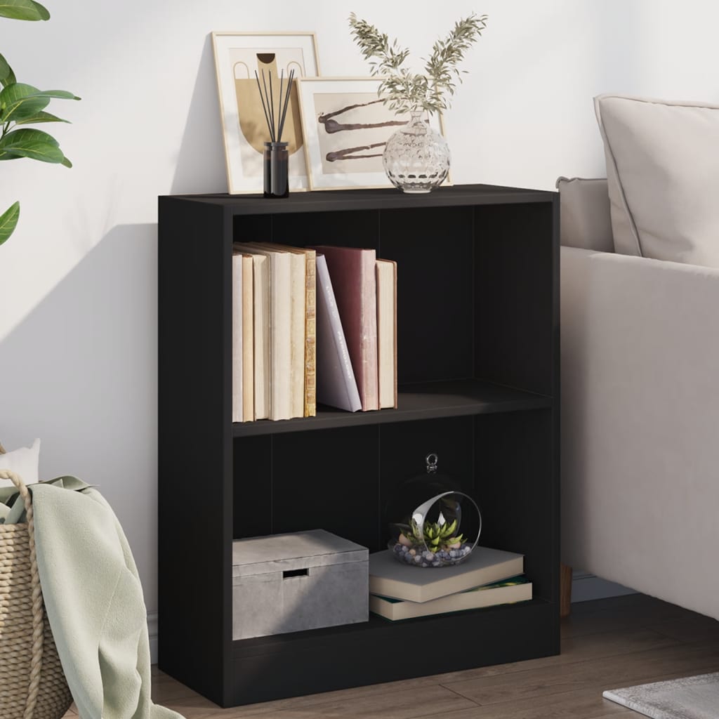 vidaXL Kirjahylly musta 60x24x76 cm tekninen puu
