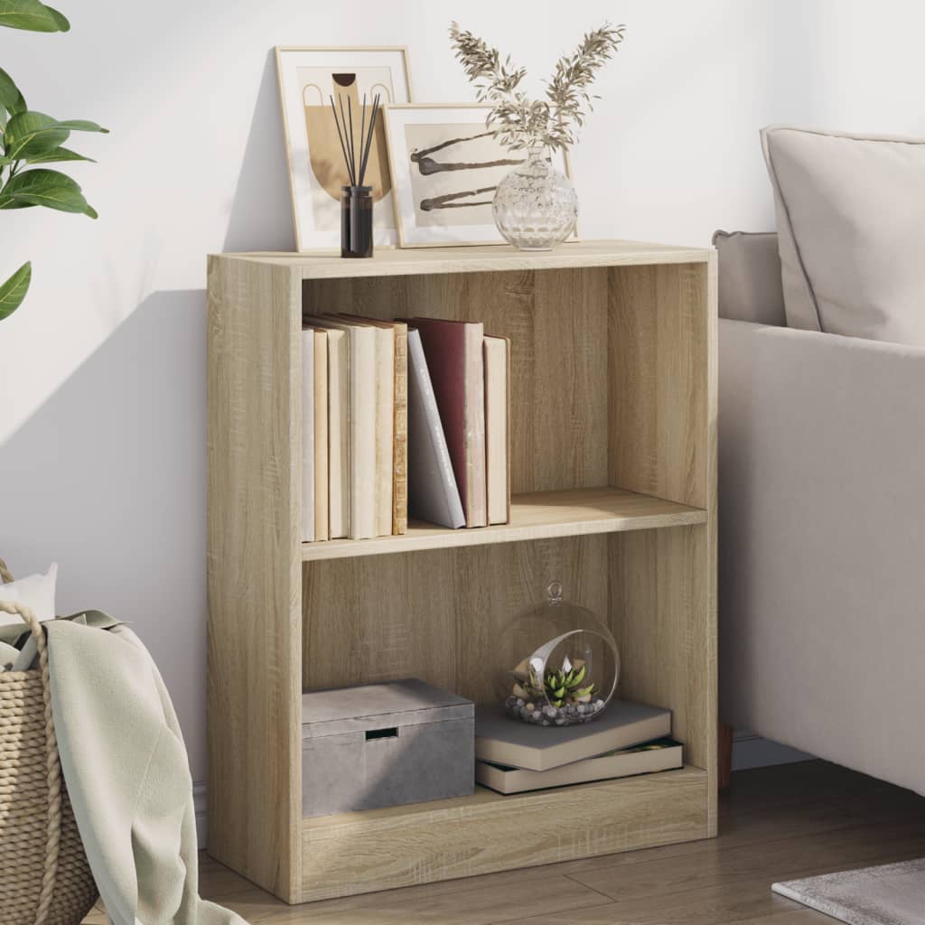 vidaXL Kirjahylly Sonoma-tammi 60x24x76 cm tekninen puu