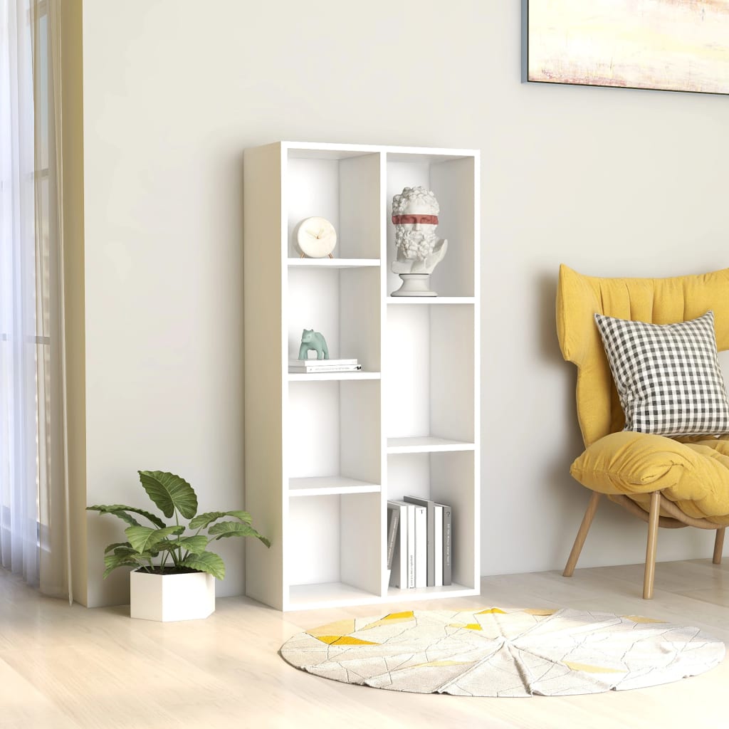 vidaXL Kirjahylly valkoinen 50x25x106 cm tekninen puu