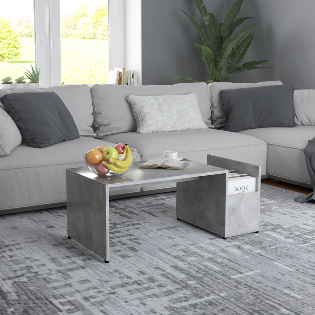 vidaXL Sohvapöytä betoninharmaa 90x45x35 cm tekninen puu