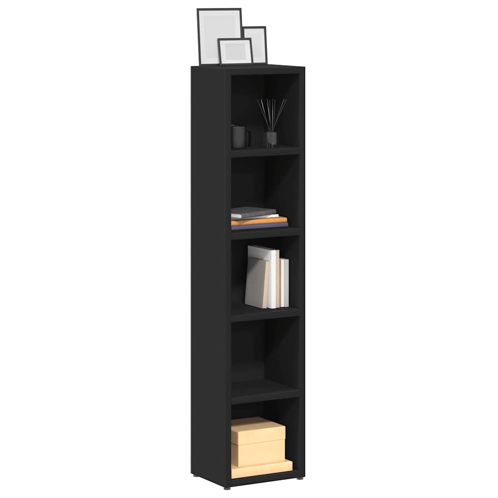 vidaXL CD-hyllyt 2 kpl musta 21x16x93,5 cm lastulevy