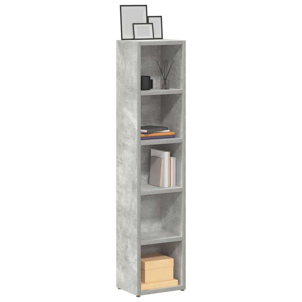 vidaXL CD-hyllyt 2 kpl betoninharmaa 21x16x93,5 cm lastulevy