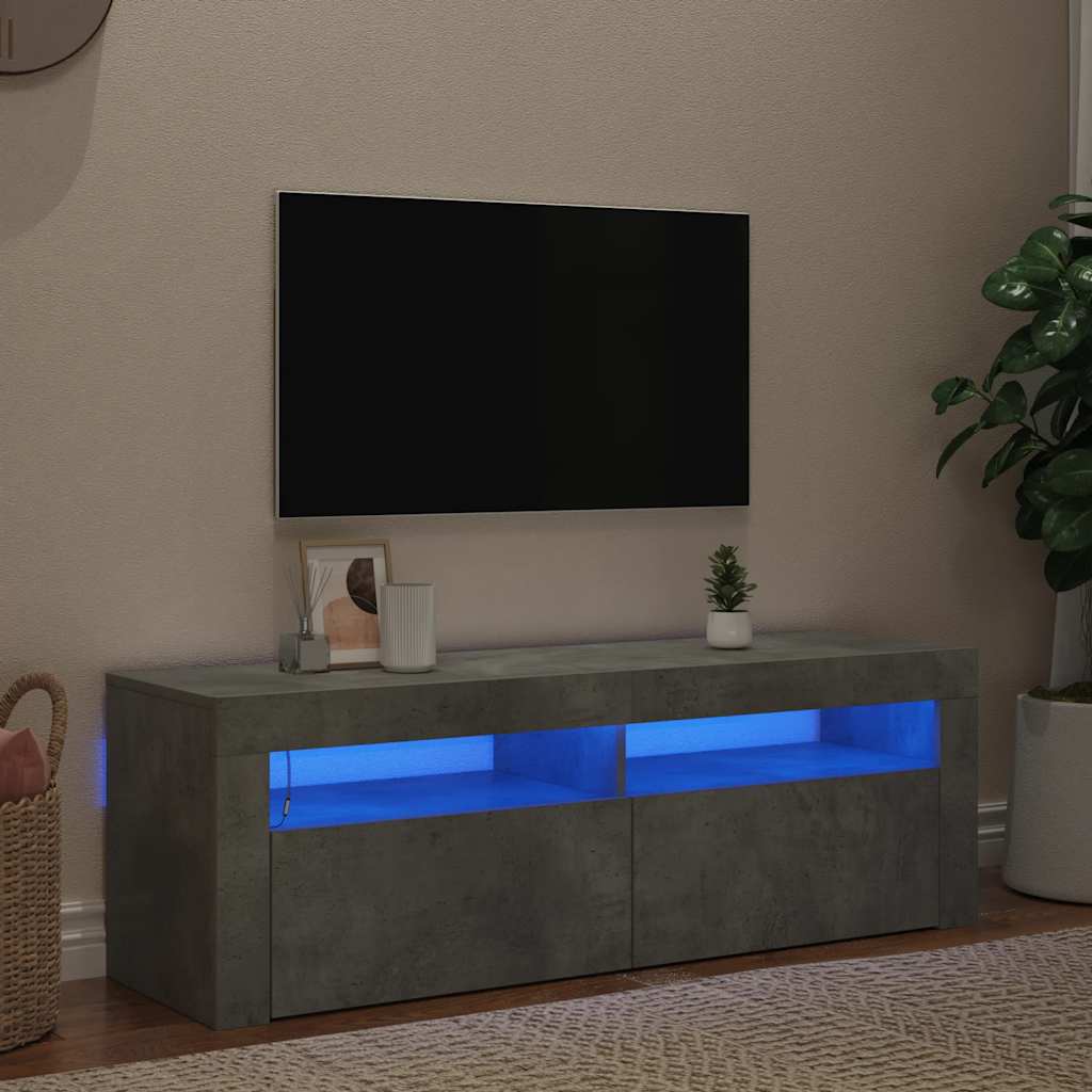 vidaXL TV-taso LED-valoilla betoninharmaa 120x35x40 cm