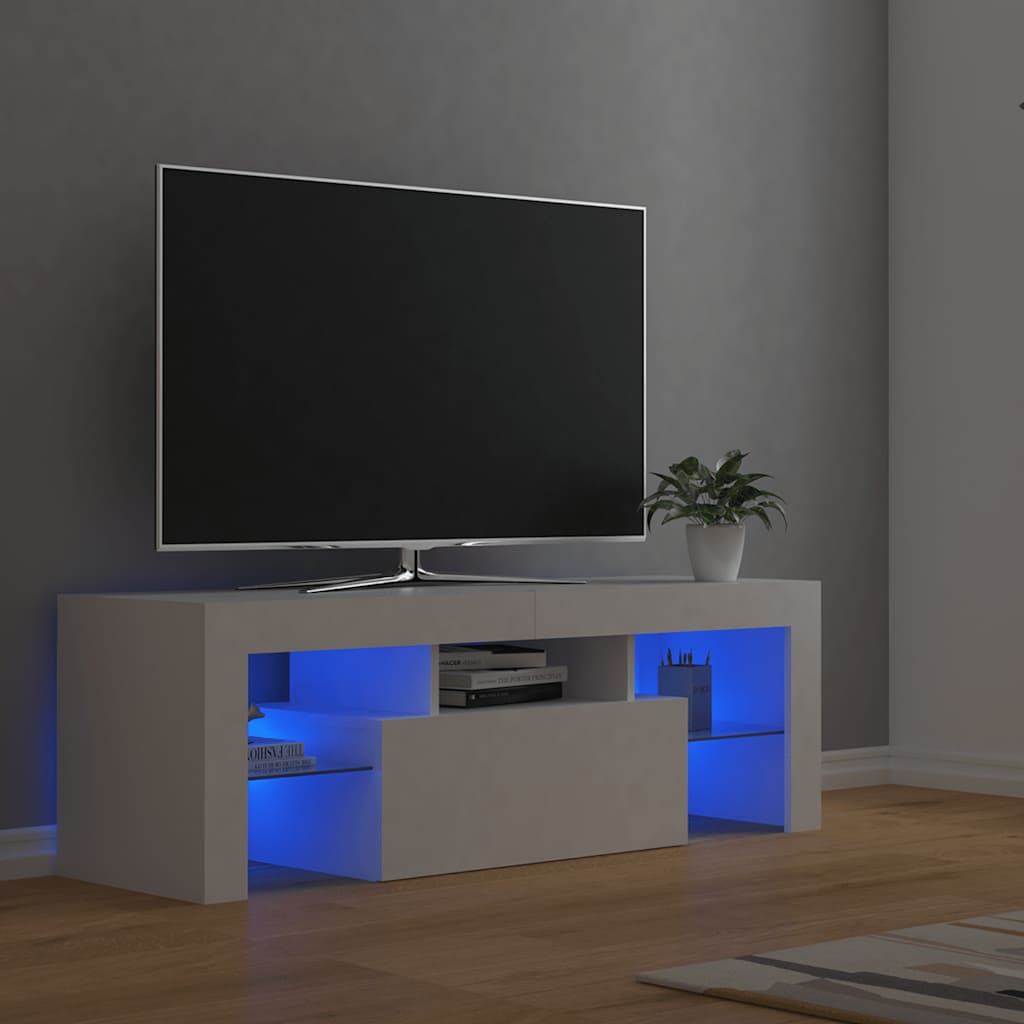 vidaXL TV-taso LED-valoilla valkoinen 120x35x40 cm