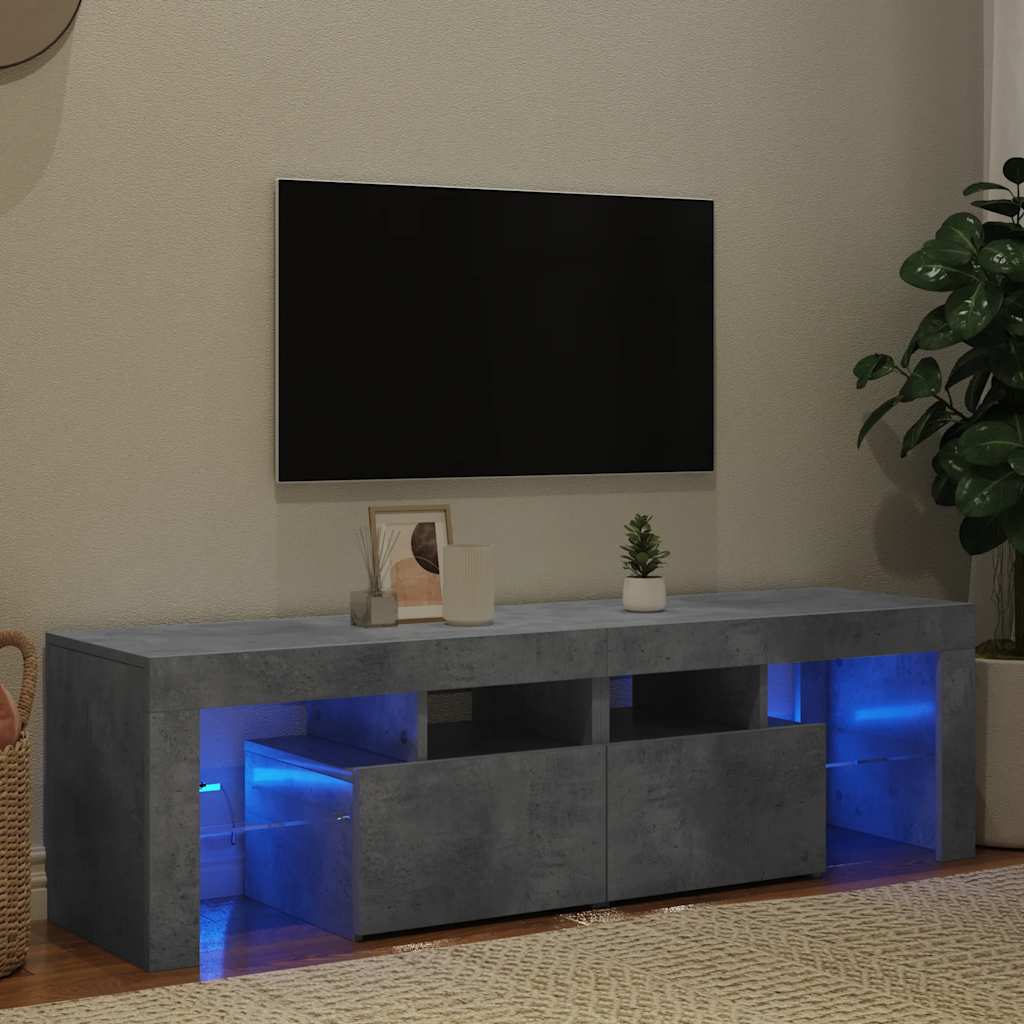 vidaXL TV-taso LED-valoilla betoninharmaa 140x36,5x40 cm