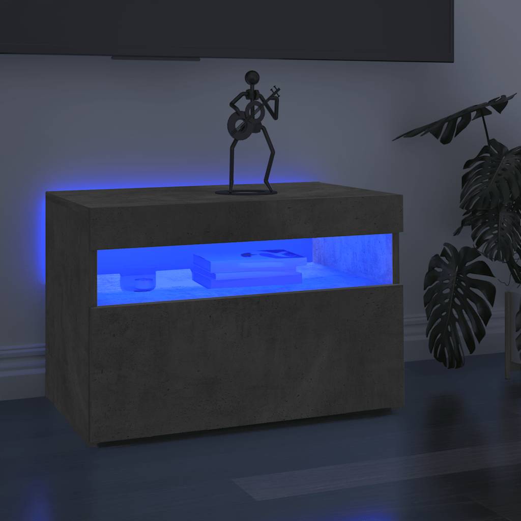 vidaXL TV-taso LED-valoilla betoninharmaa 60x35x40 cm