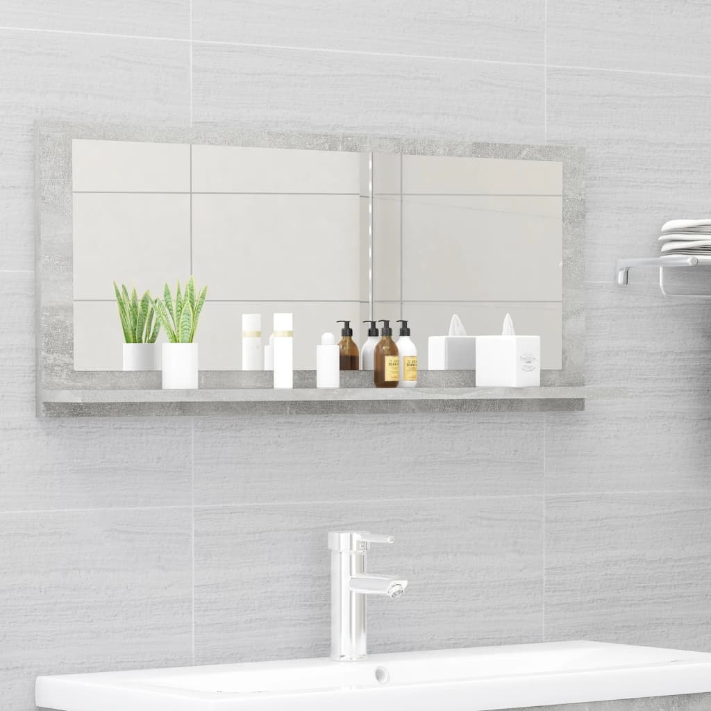 vidaXL Kylpyhuonepeili betoninharmaa 90x10,5x37 cm lastulevy
