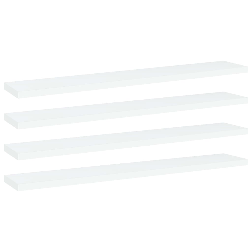 vidaXL Kirjahyllytasot 4 kpl valkoinen 60x10x1,5 cm tekninen puu