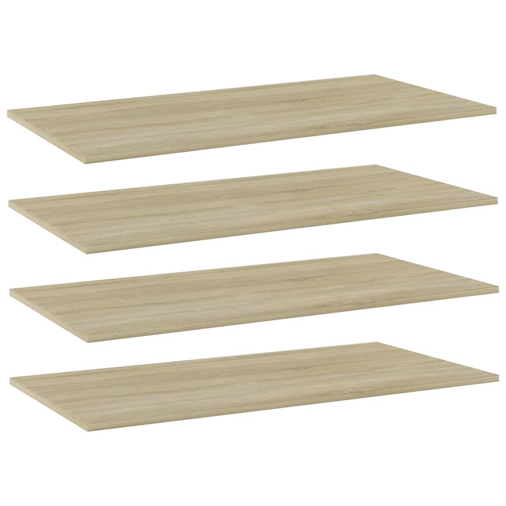 vidaXL Kirjahyllytasot 4 kpl Sonoma tammi 80x20x1,5 cm lastulevy