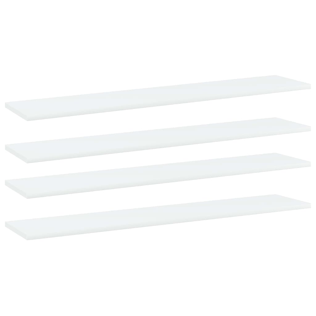 vidaXL Kirjahyllytasot 4 kpl valkoinen 100x20x1,5 cm tekninen puu