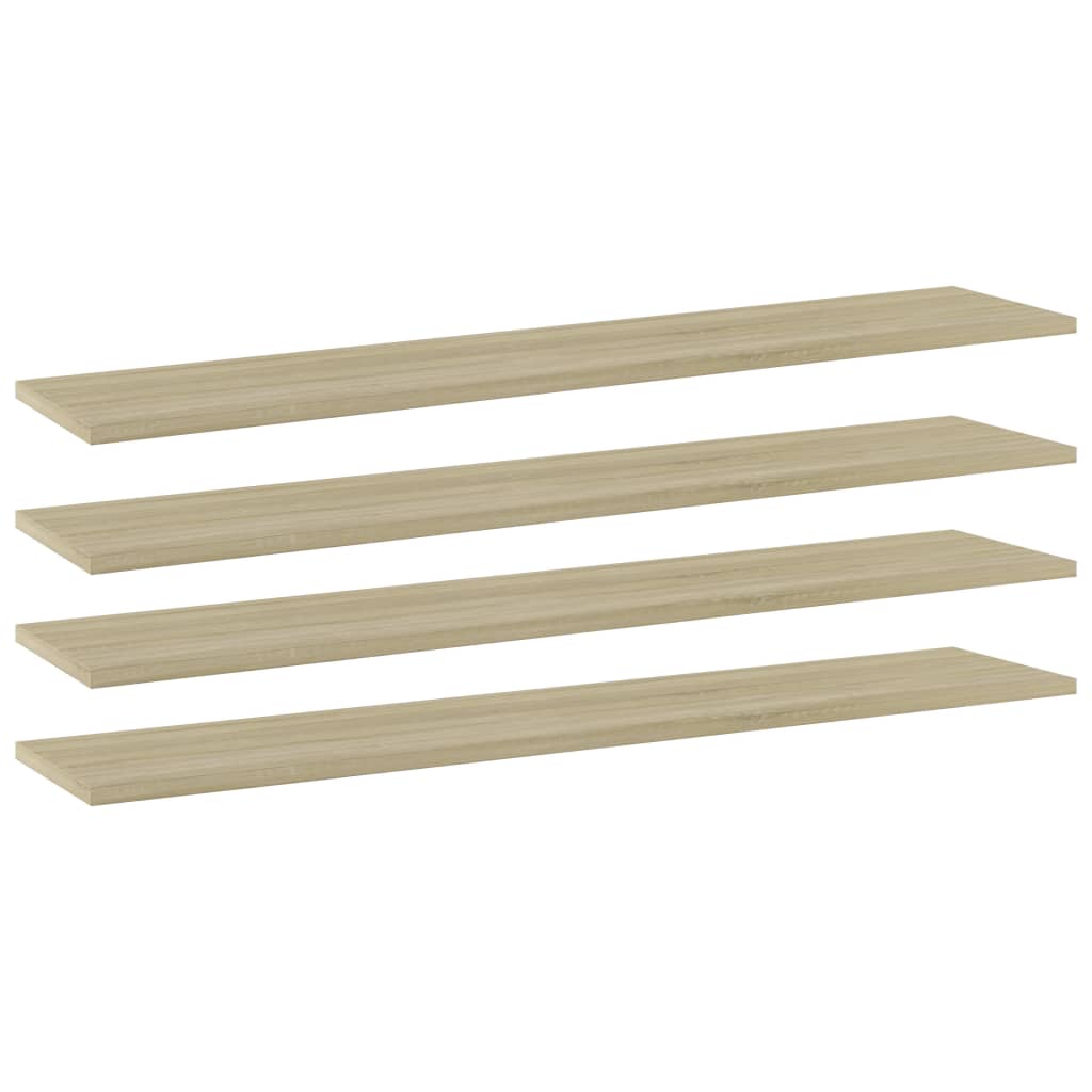 vidaXL Kirjahyllytasot 4 kpl Sonoma tammi 100x20x1,5 cm lastulevy