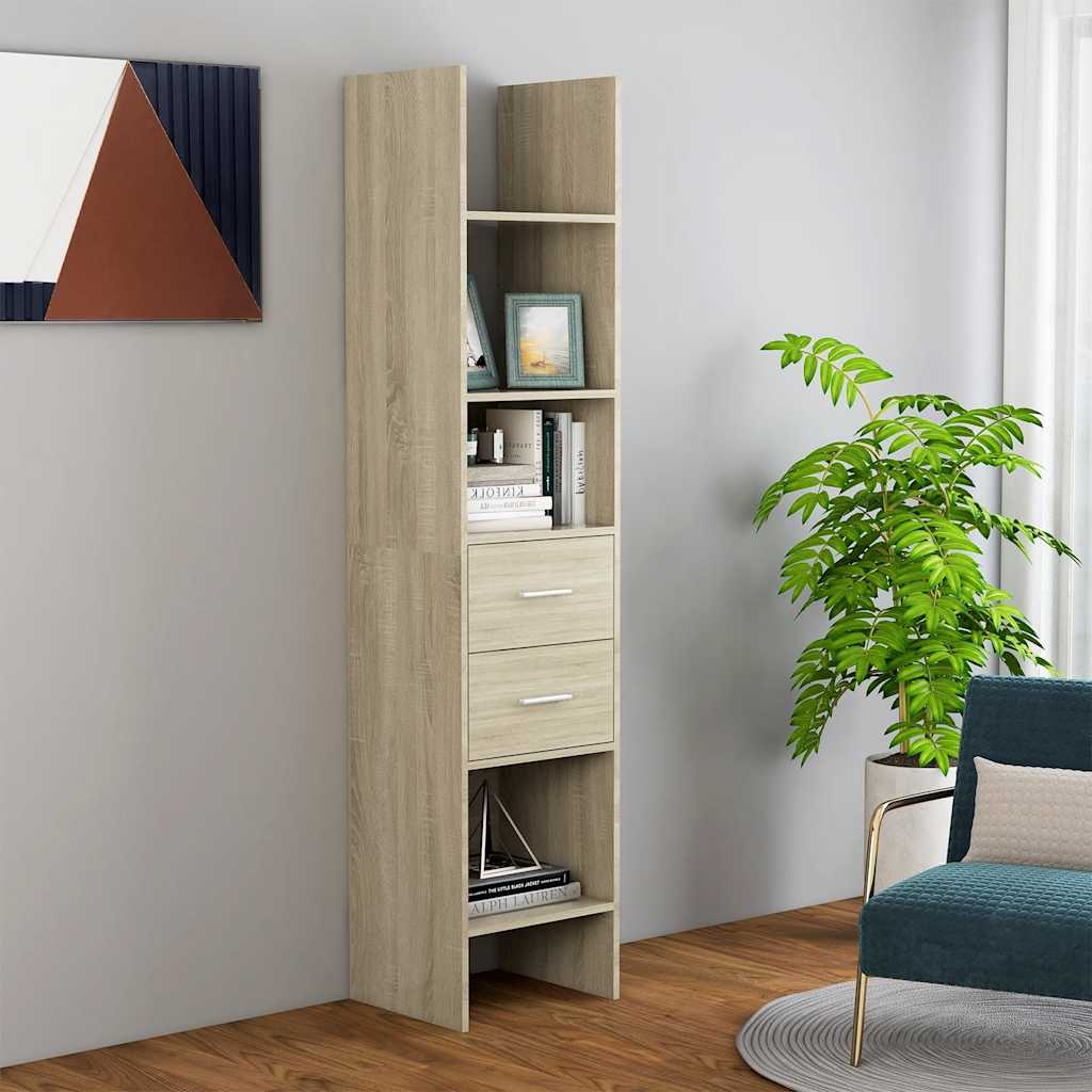 vidaXL Kirjahylly Sonoma-tammi 40x35x180 cm tekninen puu