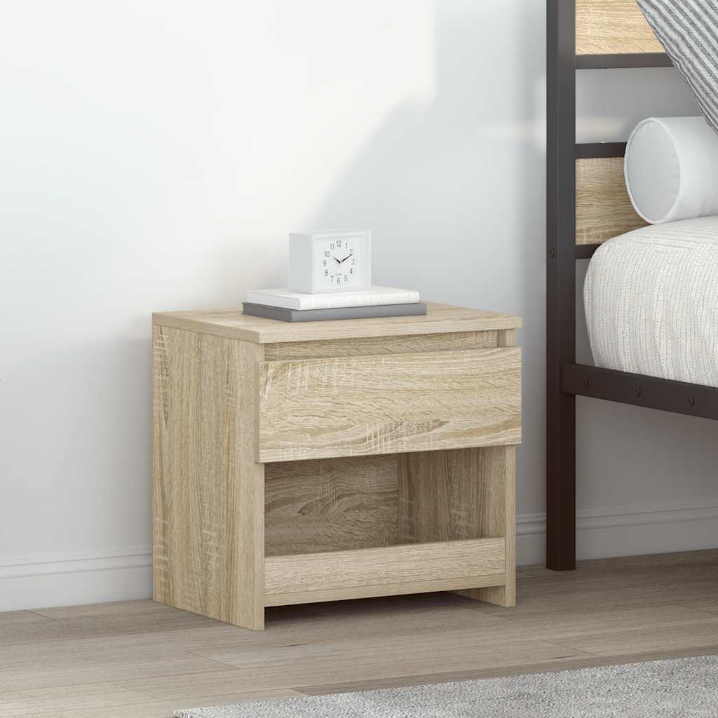 vidaXL Yöpöydät 2 kpl Sonoma tammi 40x30x39 cm tekninen puu