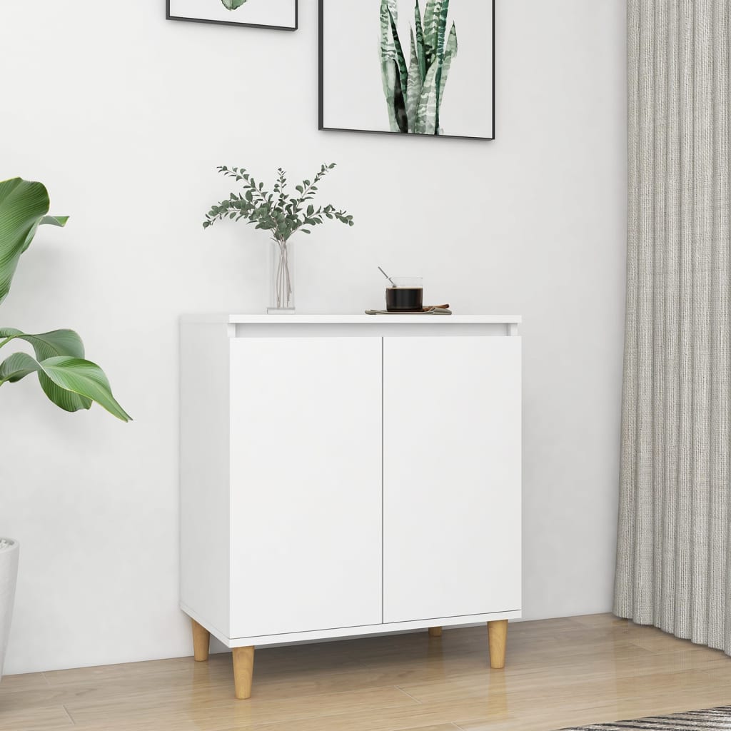 vidaXL Senkki täyspuujaloilla valkoinen 60x35x70 cm tekninen puu