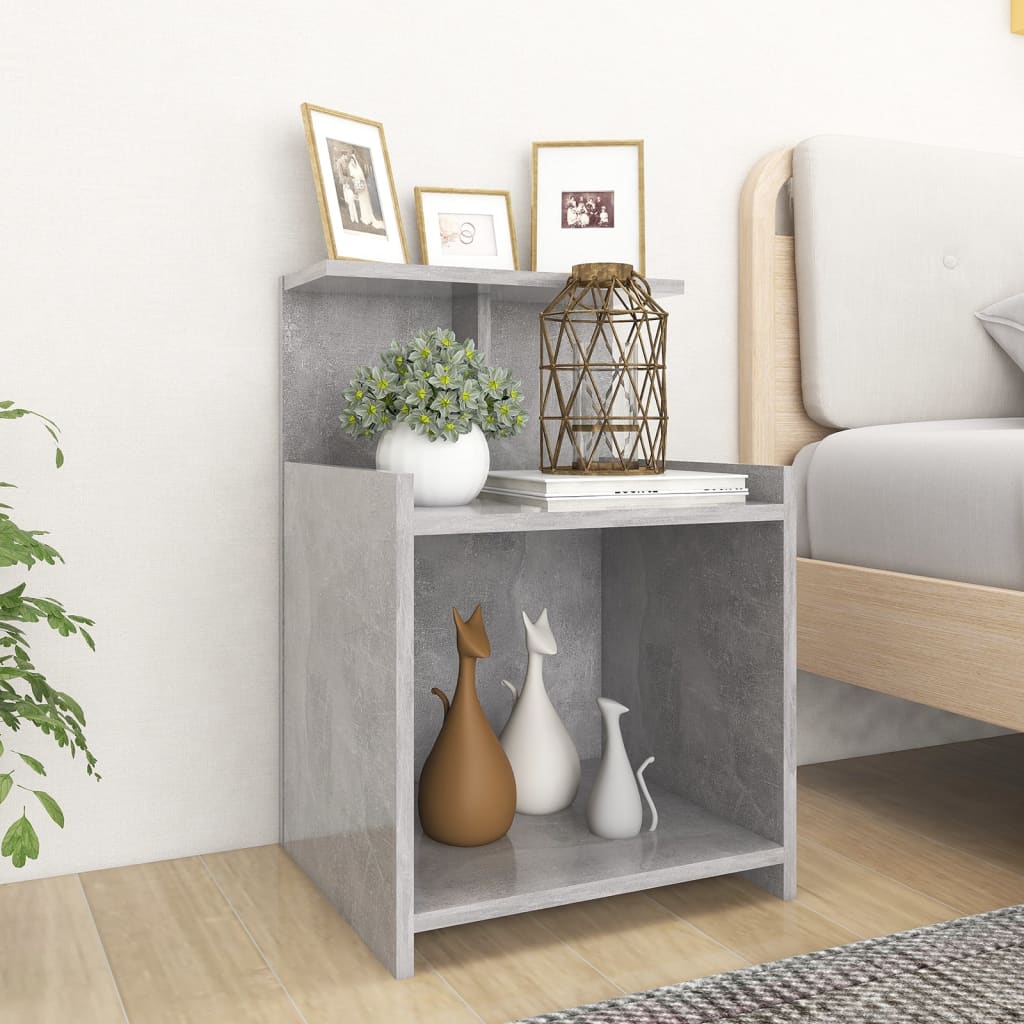 vidaXL Yöpöytä betoninharmaa 40x35x60 cm tekninen puu