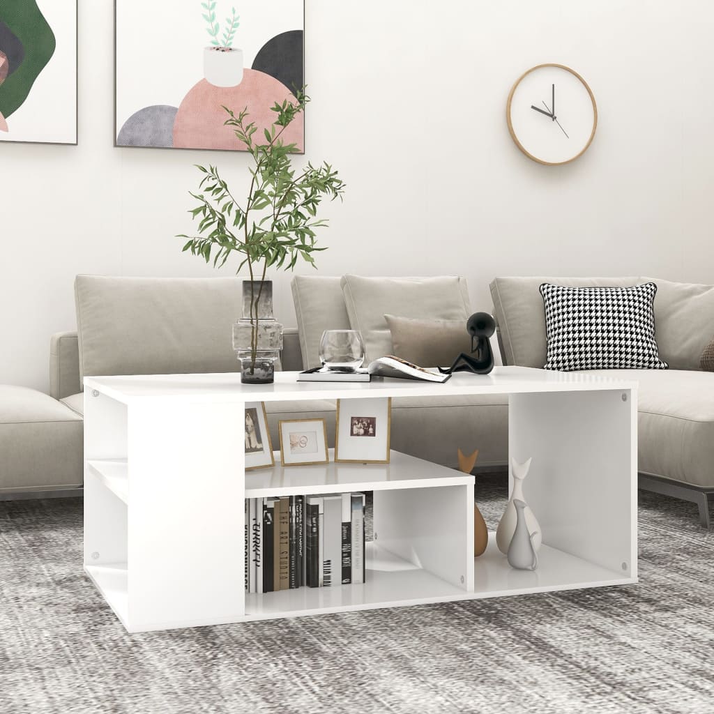 vidaXL Sohvapöytä valkoinen 100x50x40 cm tekninen puu
