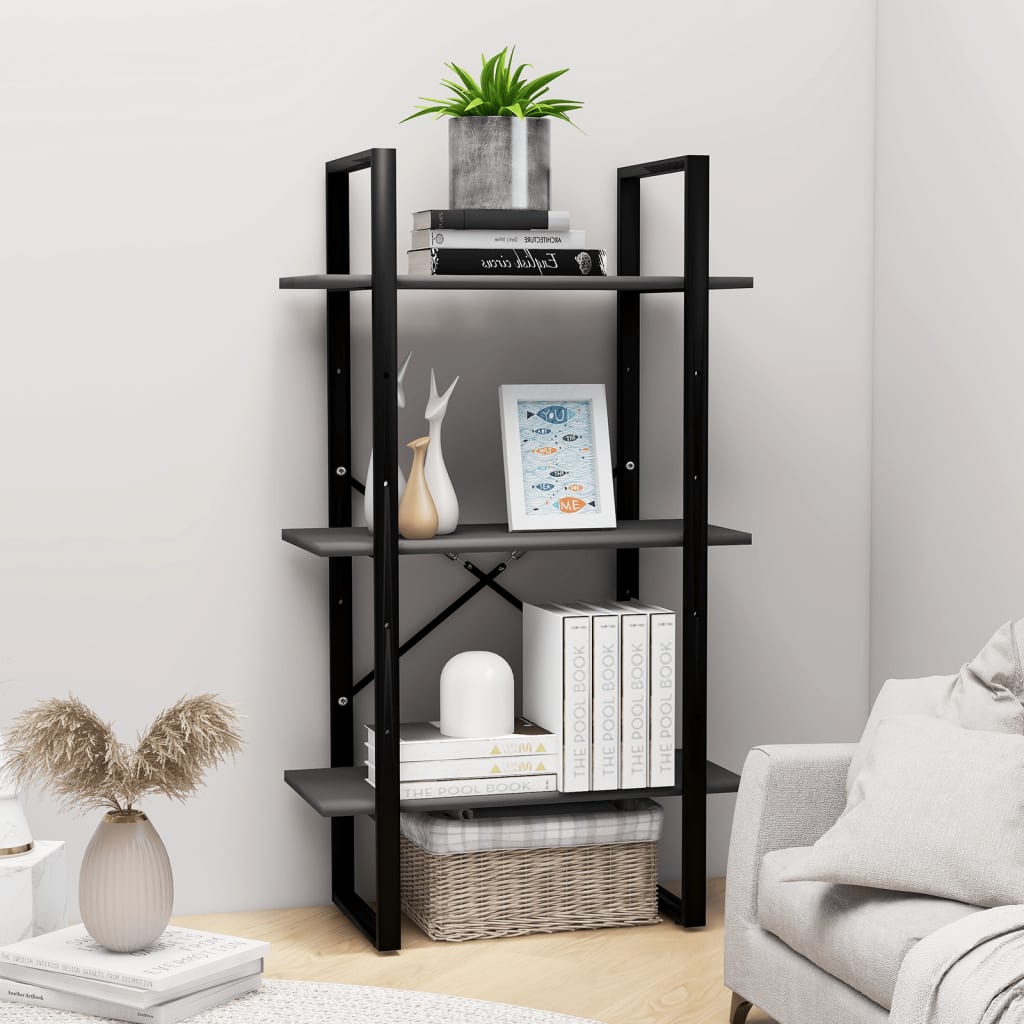 vidaXL Varastohylly harmaa 60x30x105 cm tekninen puu