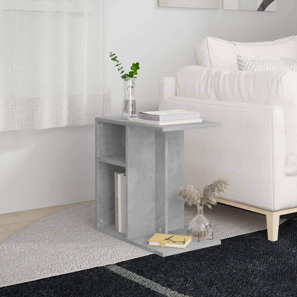 vidaXL Sivupöytä betoninharmaa 50x30x50 cm tekninen puu