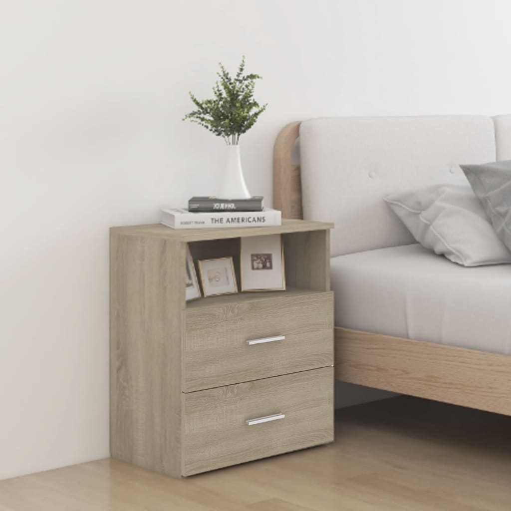 vidaXL Yöpöydät 2 kpl Sonoma-tammi 50x32x60 cm