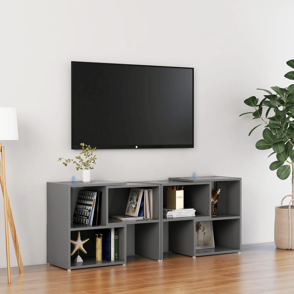 vidaXL TV-taso harmaa 104x30x52 cm tekninen puu