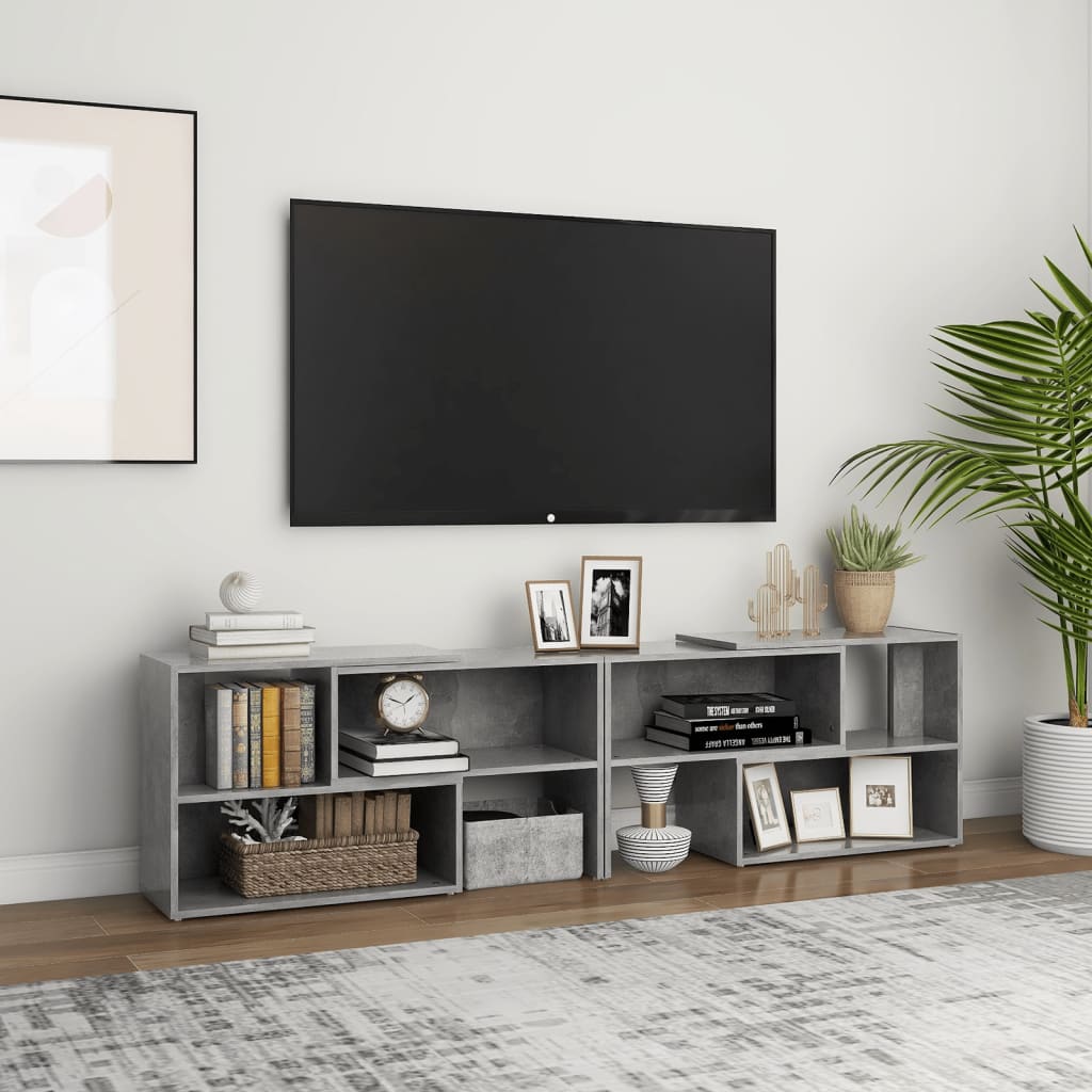 vidaXL TV-taso betoninharmaa 149x30x52 cm tekninen puu