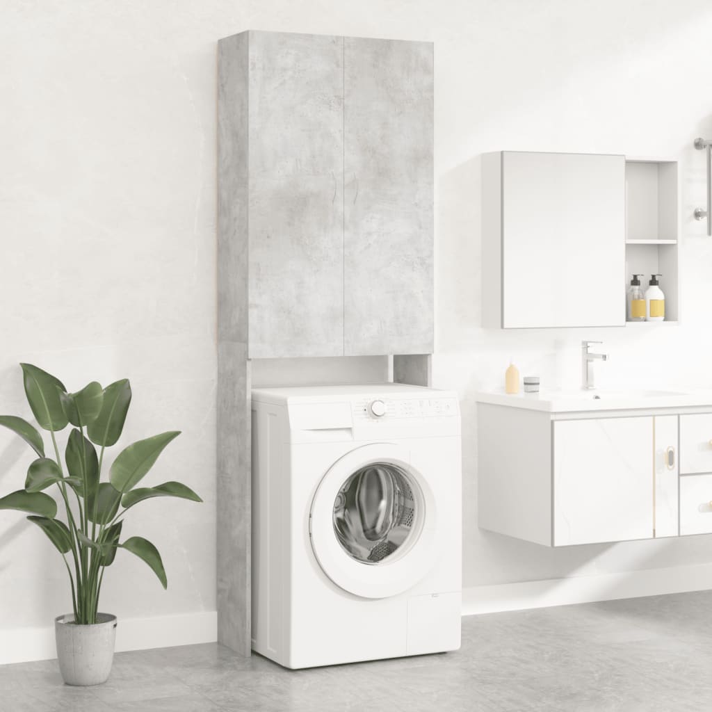 vidaXL Pesukonekaappi betoninharmaa 64x25,5x190 cm