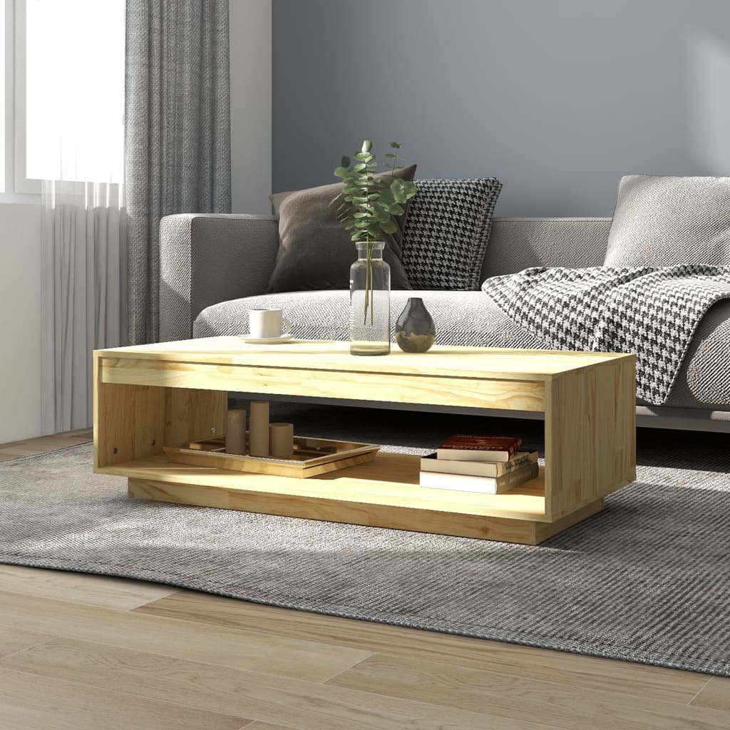 vidaXL Sohvapöytä 110x50x33,5 cm täysi mänty