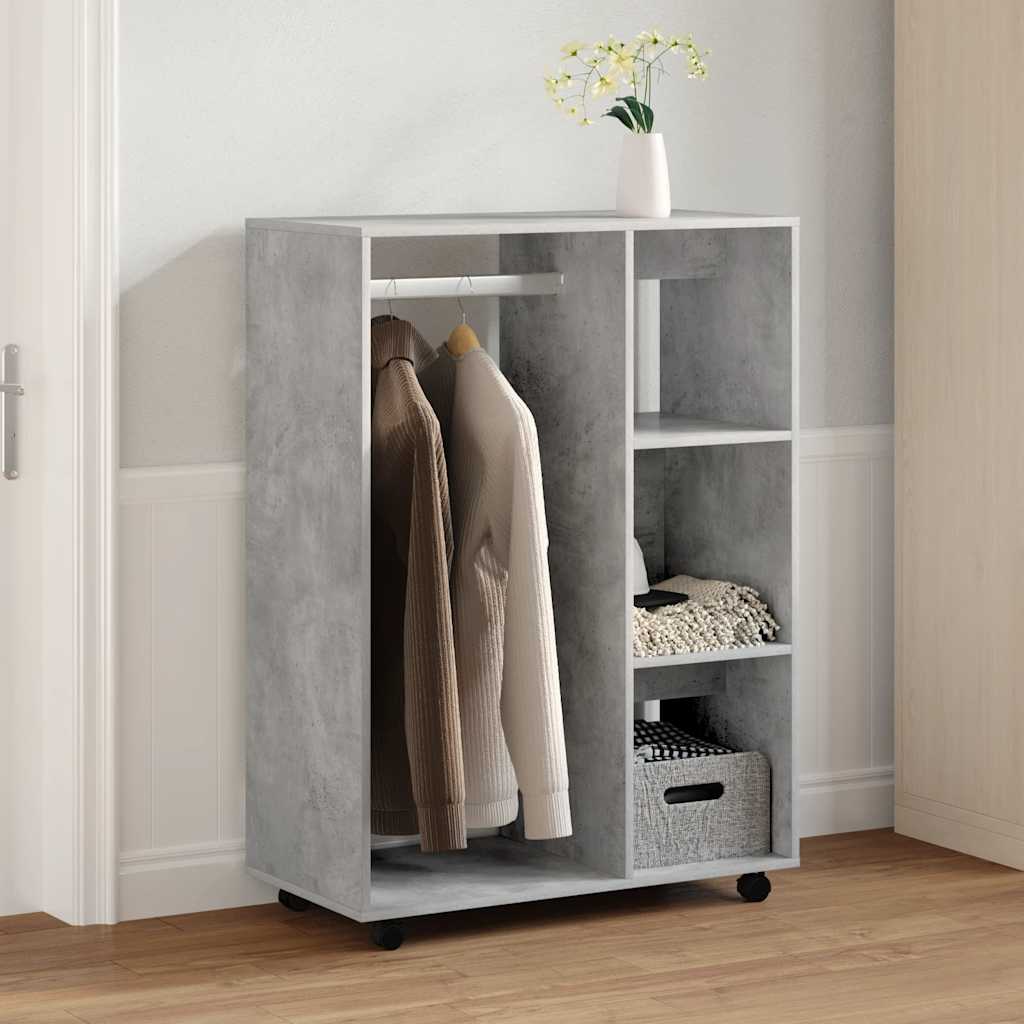 vidaXL Vaatekaappi betoninharmaa 80x40x110 cm tekninen puu