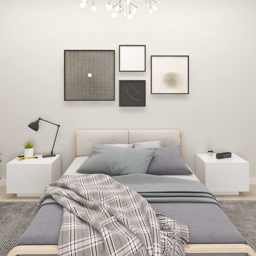 vidaXL Yöpöytä valkoinen 100x35x40 cm tekninen puu