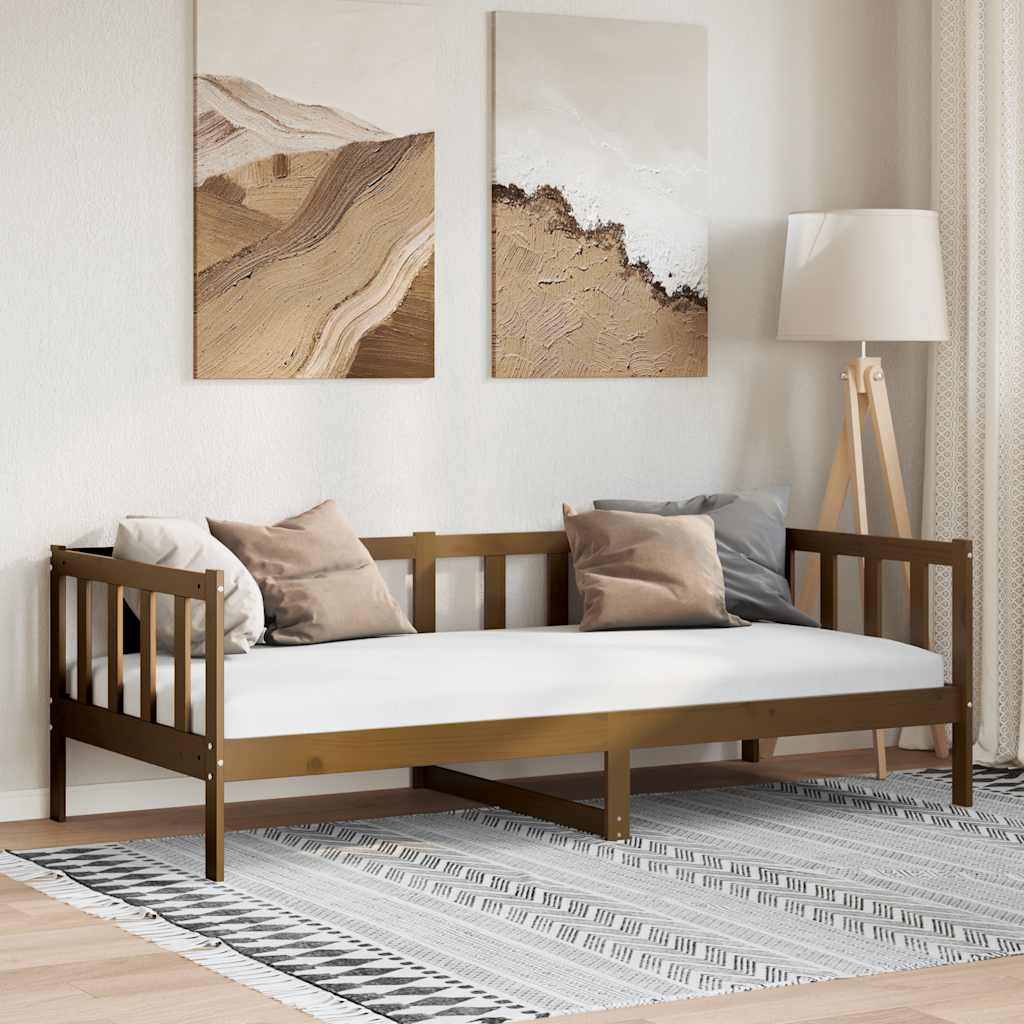 vidaXL Päivävuode hunajanruskea täysi mänty 90x200 cm