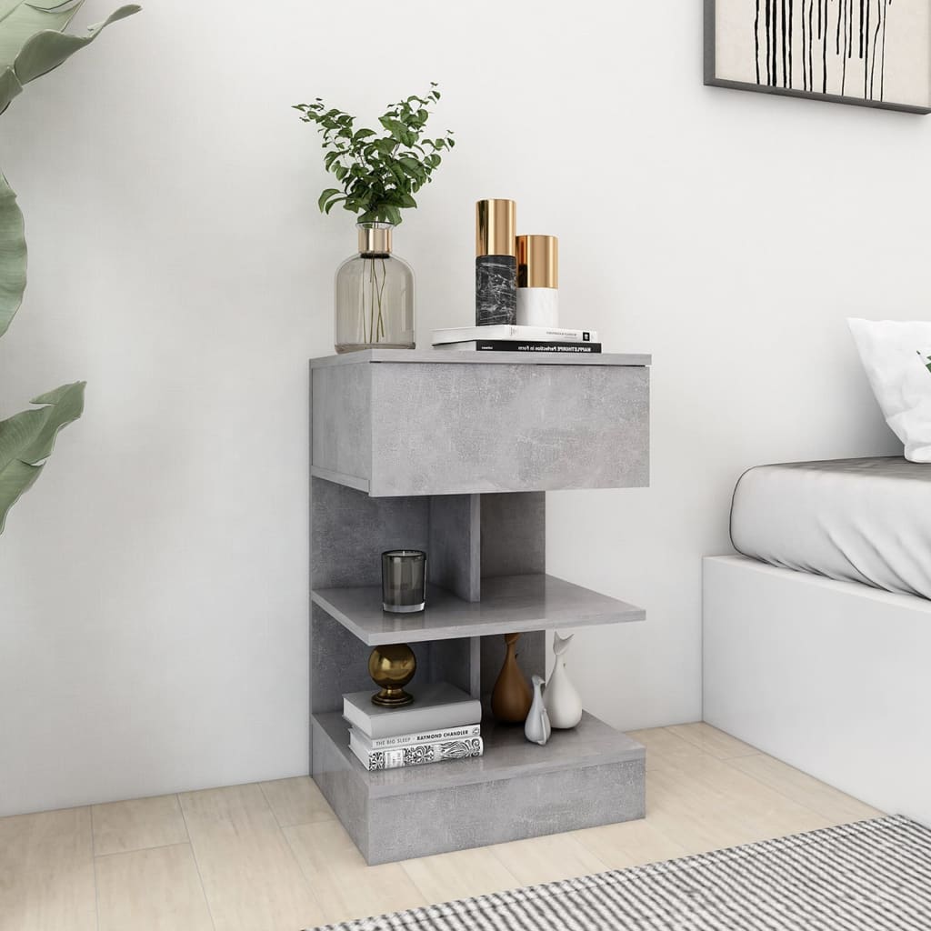 vidaXL Yöpöydät 2 kpl betoninharmaa 40x35x65 cm