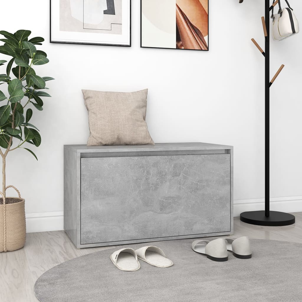 vidaXL Eteisen penkki 80x40x45 cm betoninharmaa tekninen puu