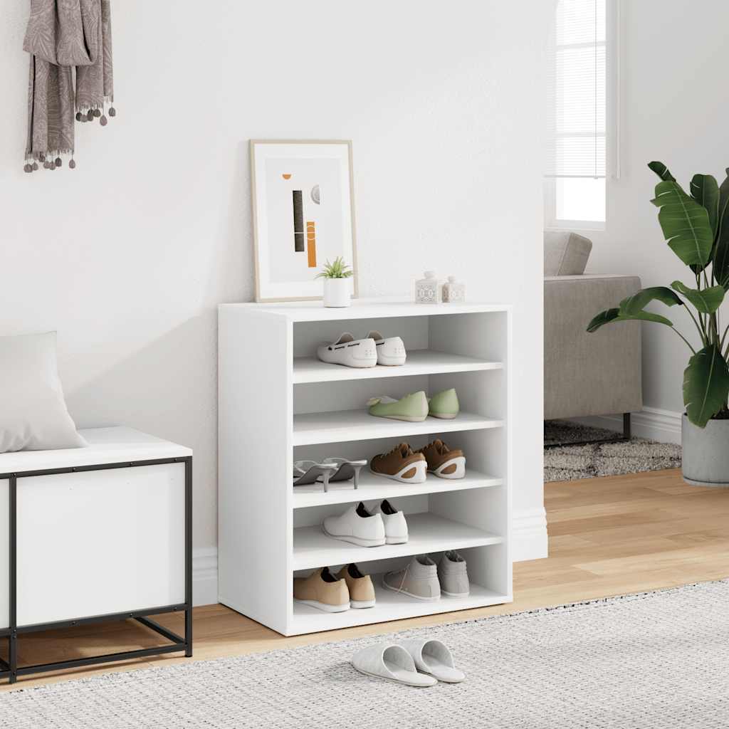 vidaXL Kenkäkaappi valkoinen 60x35x70 cm tekninen puu