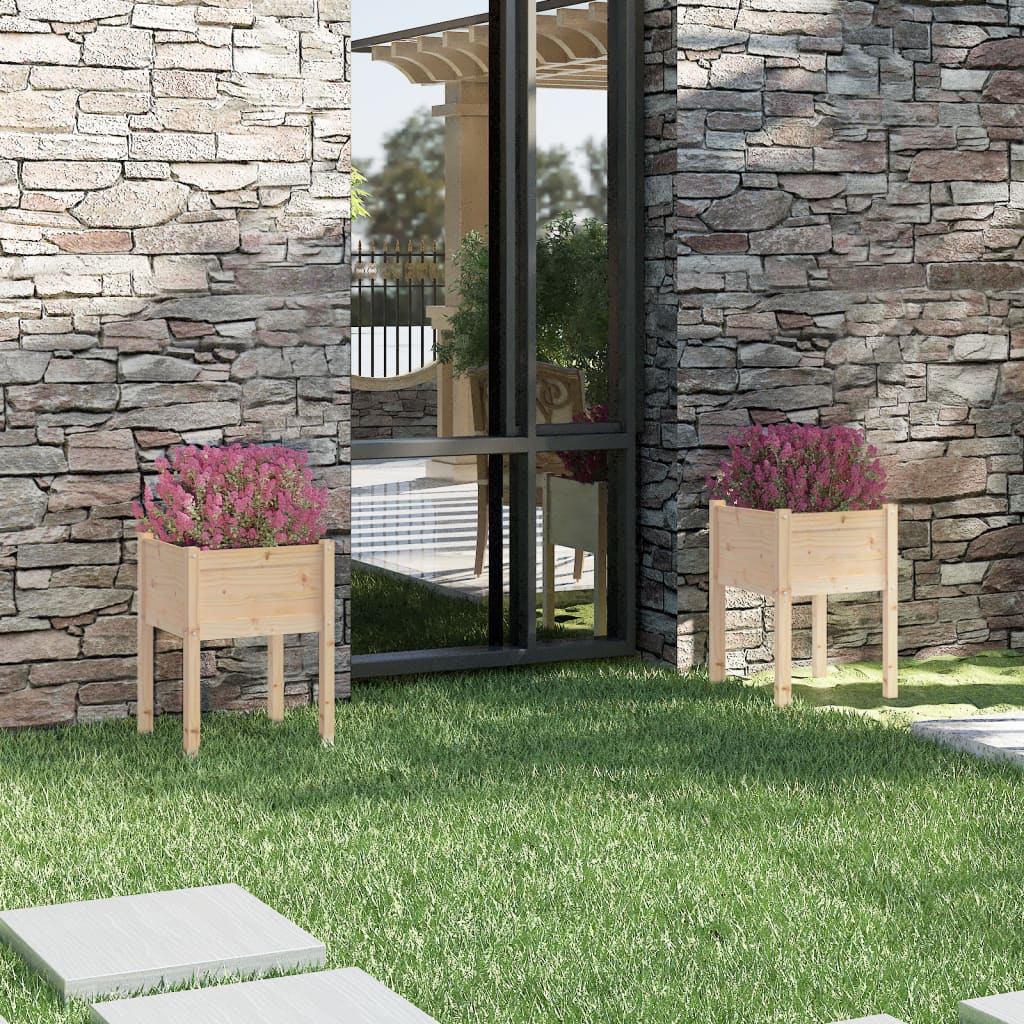 vidaXL Puutarhan kukkalaatikot 2 kpl 50x50x70 cm täysi mänty