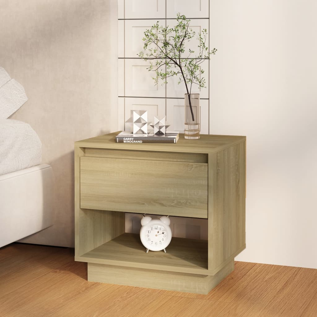 vidaXL Yöpöytä Sonoma-tammi 45x34x44 cm lastulevy