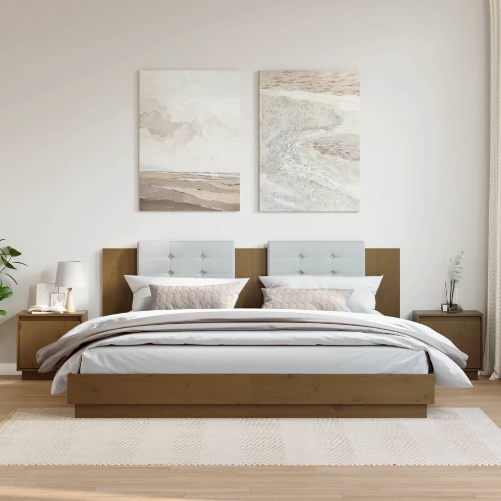 vidaXL Yöpöydät 2 kpl hunajanruskea 40x30x40 cm täysi mänty
