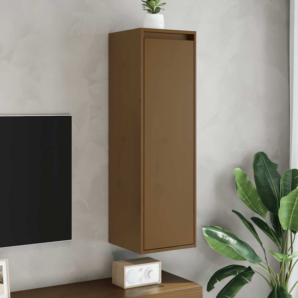 vidaXL Seinäkaapit 2 kpl hunajanruskea 30x30x100 cm täysi mänty