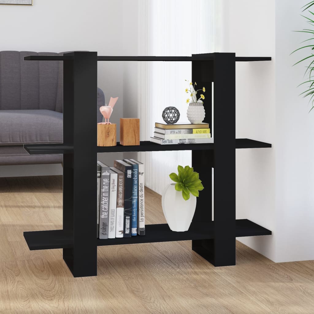 vidaXL Kirjahylly/tilanjakaja musta 100x30x87 cm