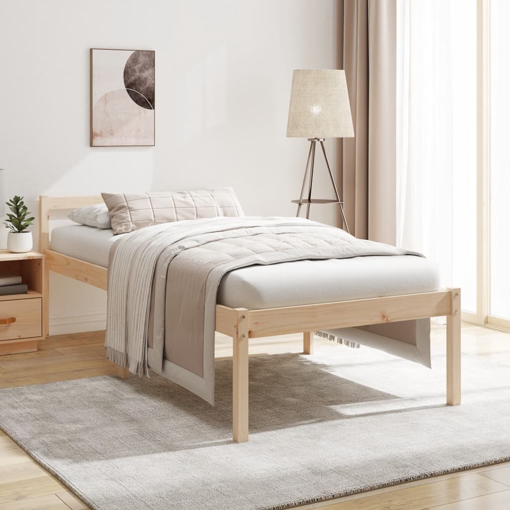 vidaXL Vanhusten sänky 75x190 cm Small Single täysi mänty