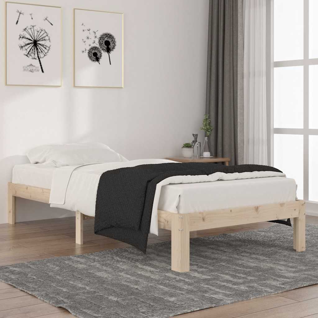 vidaXL Sängynrunko täysi mänty 90x200 cm