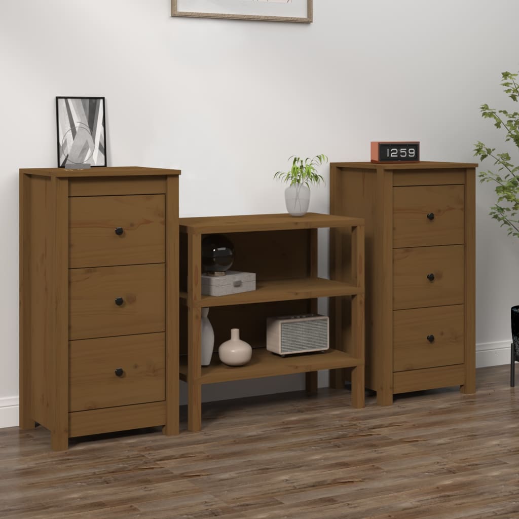 vidaXL Senkit 2 kpl hunajanruskea 40x35x80 cm täysi mänty