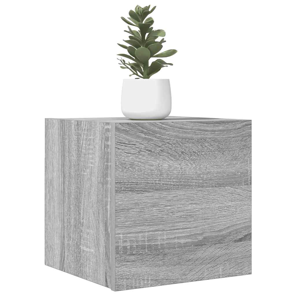 vidaXL Seinäkiinnitettävät TV-kaapit 4 kpl harmaa Sonoma 30,5x30x30 cm