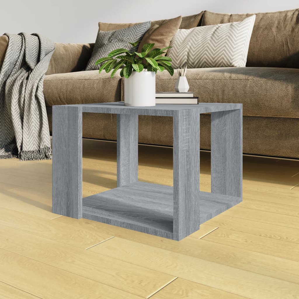 vidaXL Sohvapöytä harmaa Sonoma 40x40x30 cm tekninen puu